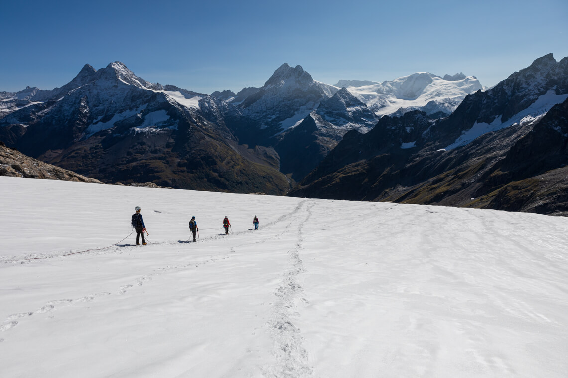 über den Gletscher zurück zur Hütte