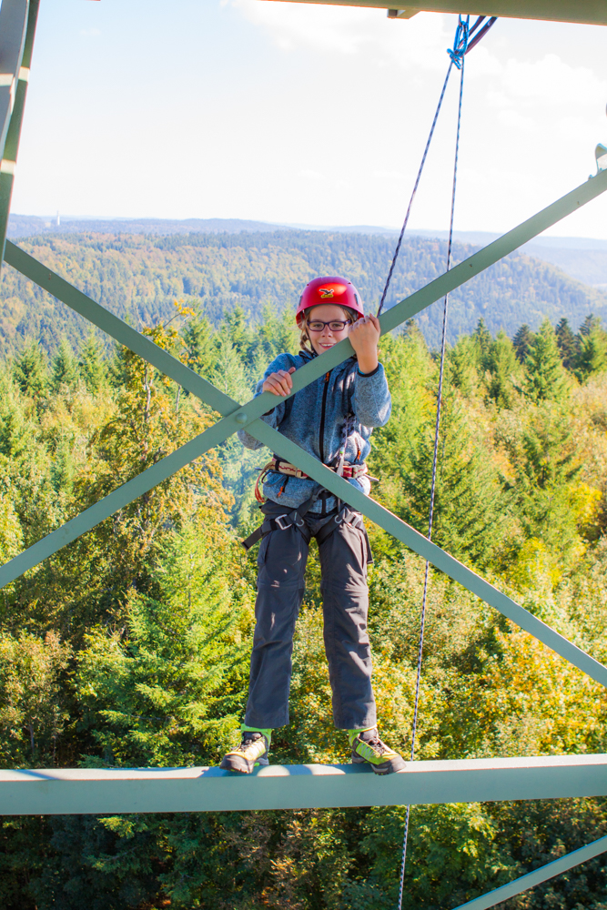 Abseilstelle auf dem Turm