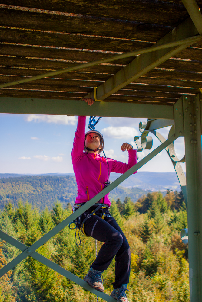 Abseilstelle auf dem Turm